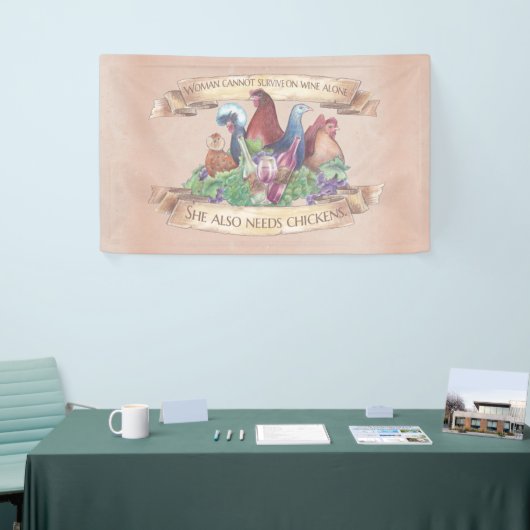 ニワトリとワイン 横断幕 (トレードショー)