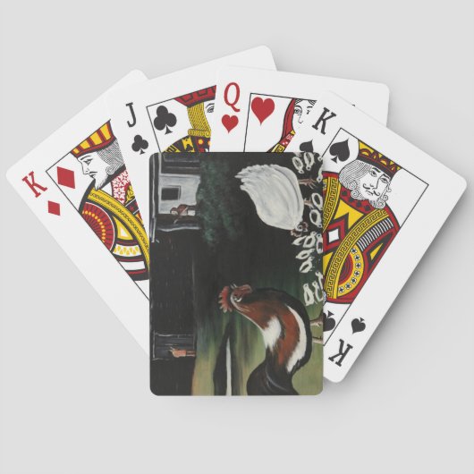 ニワトリと一緒に田舎の農場の風景 トランプ (裏面)