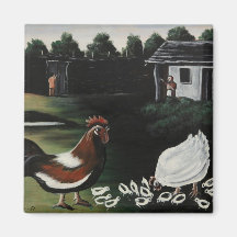 ニワトリと一緒に田舎の農場の風景