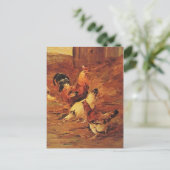 ニワトリと雌鳥 ポストカード (スタンド正面)