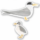 ニワトリと雛 シール (正面)