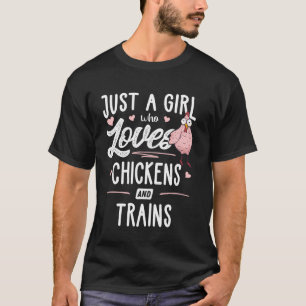 ニワトリと電車が好きな女の子 にわとり Tシャツ