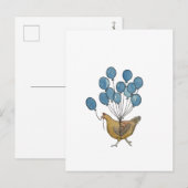 ニワトリと風船のポストカード ポストカード (正面/裏面)