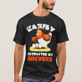 ニワトリに気を取られやすい ニワトリ Tシャツ