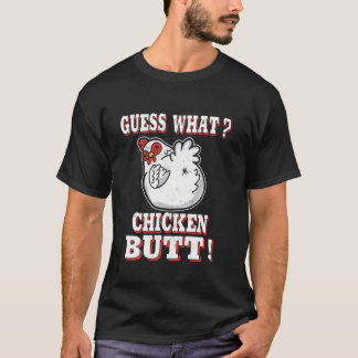 ニワトリのお尻でな～んだ？面白い農場の動物のユーモアジョーク Tシャツ