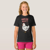 ニワトリのお尻なんて当ててみな Funny Preppy Tシャツ (正面フル)