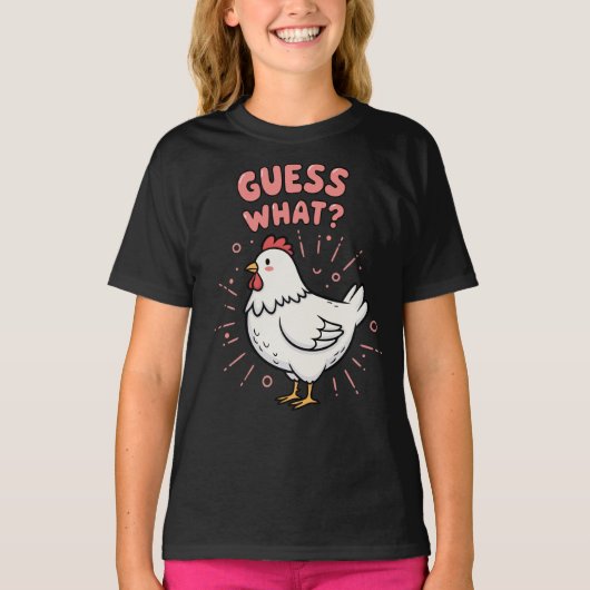 ニワトリのお尻なんて当ててみな Funny Preppy Tシャツ (正面)