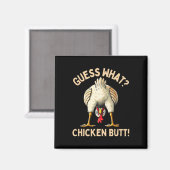 ニワトリのお尻 猛禽好き 面白い ニワトリ マグネット (正面/裏面)