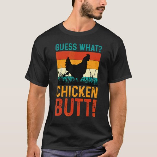 ニワトリのお尻 白 Tシャツ (正面)