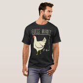 ニワトリのお尻!農場のニワトリのお尻が面白い Tシャツ (正面フル)