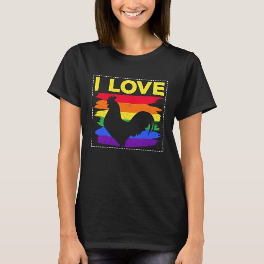 ニワトリのために雄鶏が好き Tシャツ (正面)