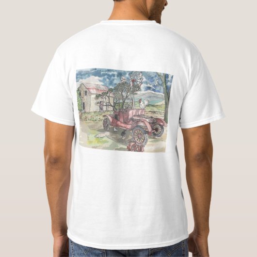 ニワトリのひっかき傷 Tシャツ (裏面)