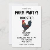 ニワトリのふれあい牧場の朝早い目覚め 面白いニワトリ 招待状 (正面)