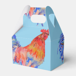ニワトリのウェディングケーキ ファーボックス 赤 青 フェイバーボックス