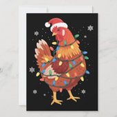 ニワトリのクリスマスツリーの電気イルミネーション　農場の動物のサンタクロース シーズンカード (正面)