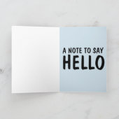 ニワトリのグリーティングカード「JUST TO SAY HELLO」 シーズンカード (内部)