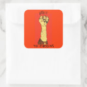 ニワトリのシールを外す スクエアシール (バッグ)