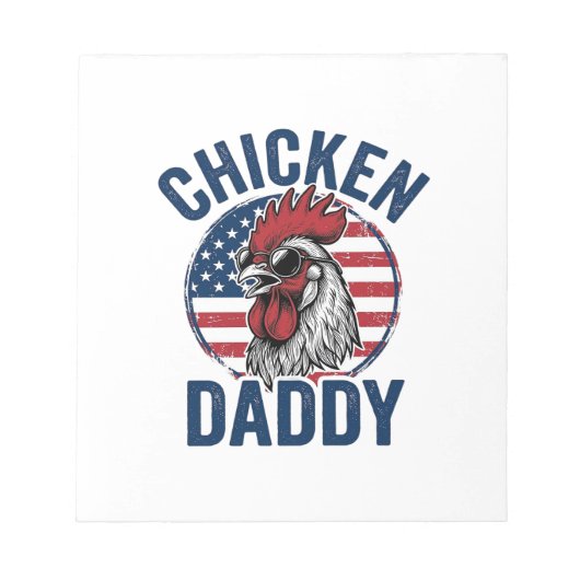 ニワトリのパパさんロースター ビンテージ愛国Tシャツ デザ ノートパッド (正面)