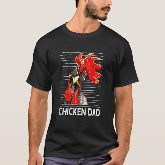 ニワトリのパパ お父さん 鶏飼い Tシャツ (正面)