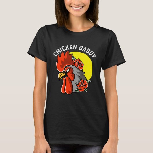 ニワトリのパパ 養鶏家 Tシャツ (正面)
