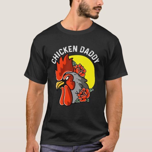 ニワトリのパパ 養鶏家 Tシャツ (正面)