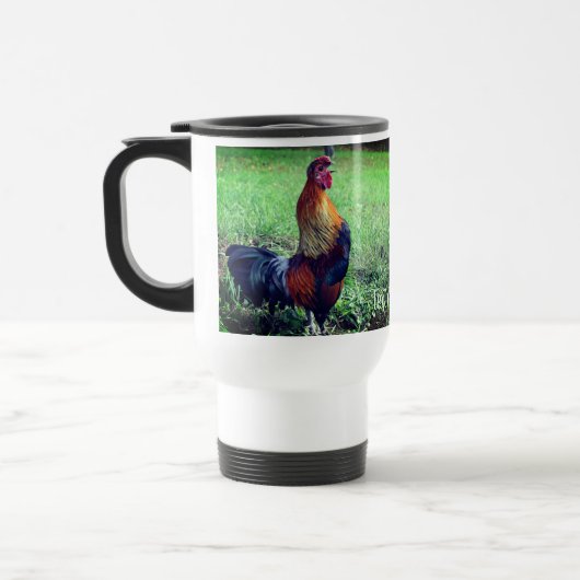 ニワトリのパーソナライズされた鳴く動物 トラベルマグ (左)