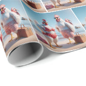 ニワトリのビーチ ラッピングペーパー (ロールコーナー)