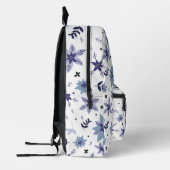 ニワトリのモノグラム花模様 プリントバックパック (左)