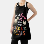 ニワトリのヤギを愛する女の子だけの農家 エプロン (インサイチュ)