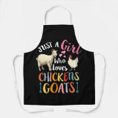 ニワトリのヤギを愛する女の子だけの農家 エプロン (正面)