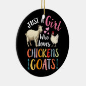 ニワトリのヤギを愛する女の子だけの農家 セラミックオーナメント (右)