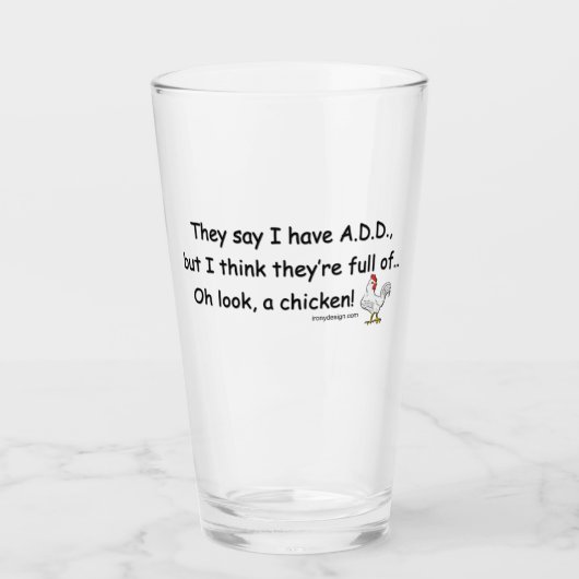 ニワトリのユーモアを満載 タンブラーグラス (正面)
