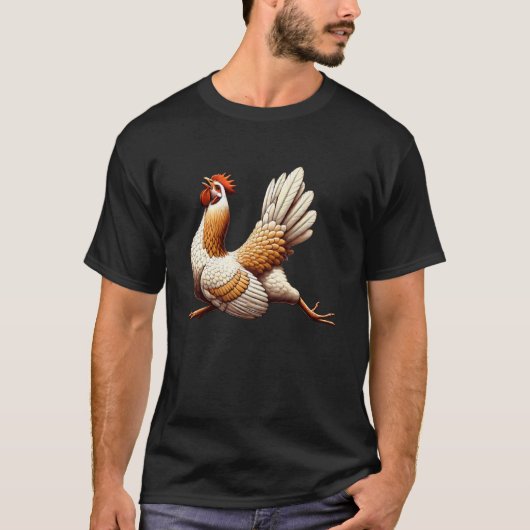 ニワトリのヨガポーズ Tシャツ (正面)
