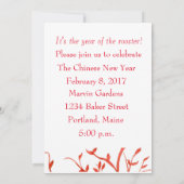 ニワトリの中国の新年パーティー 招待状 (裏面)