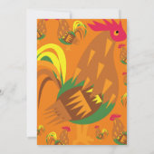 ニワトリの動物の子供のバースデーパーティ招待状 招待状 (裏面)