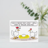 ニワトリの医者が卵を孵化させる ポストカード (スタンド正面)