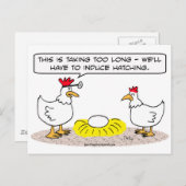 ニワトリの医者が卵を孵化させる ポストカード (正面/裏面)