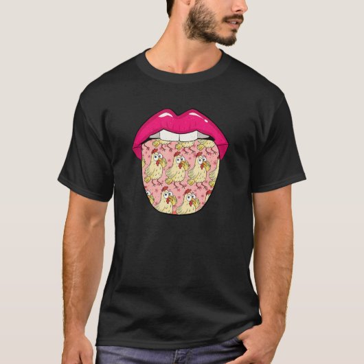 ニワトリの唇の卵   農場 農業 酪農家 鶏 Tシャツ (正面)