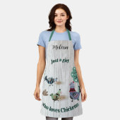 ニワトリの国フォーク芸術を愛する女の子 エプロン (着用した状態)