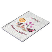 ニワトリの国フォーク芸術を愛する女の子 ノートブック (左側)