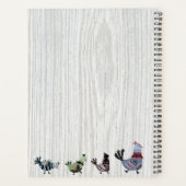 ニワトリの国フォーク芸術を愛する女の子 プランナー手帳 (裏面)