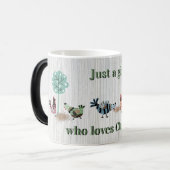 ニワトリの国フォーク芸術を愛する女の子 モーフィングマグカップ (正面左)