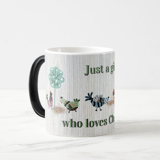 ニワトリの国フォーク芸術を愛する女の子 モーフィングマグカップ (正面左)