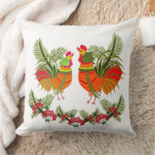 ニワトリの夫婦 クッション (ブランケット)