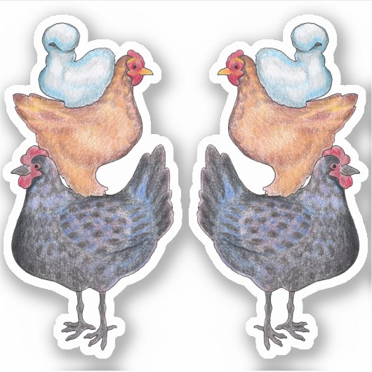 ニワトリの山 シール (正面)