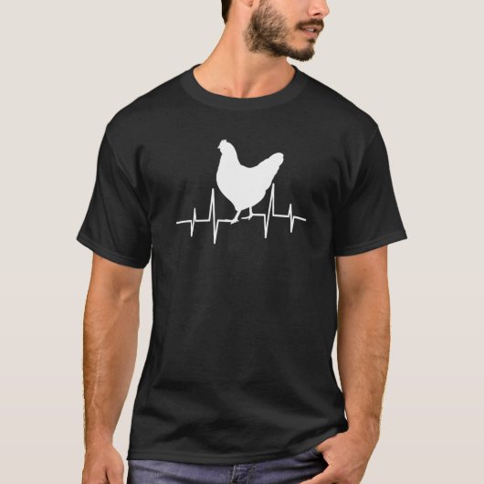ニワトリの心拍数 私の心臓の鼓動 Tシャツ (正面)