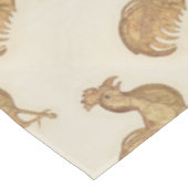 ニワトリの新年2017ヴィンテージ金ゴールド テーブルクロス (アングル)