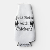 ニワトリの方が人生おもしろいだユーモアのある ボトルクーラー (正面)