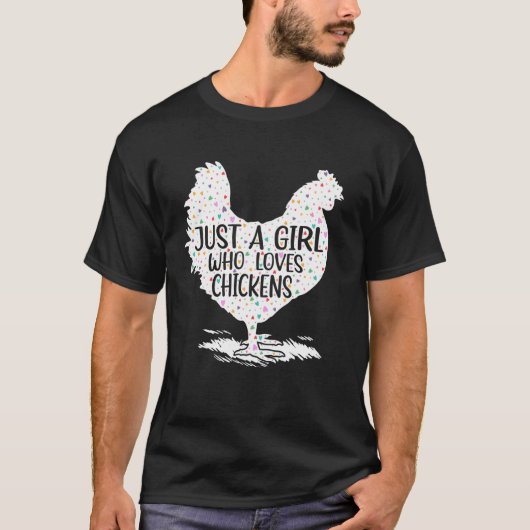 ニワトリの服 ガールズ ウィメン にわとり好き女子のための Tシャツ (正面)