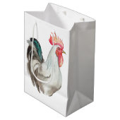 ニワトリの水彩手描きイラスト ミディアムペーパーバッグ (正面アングル)